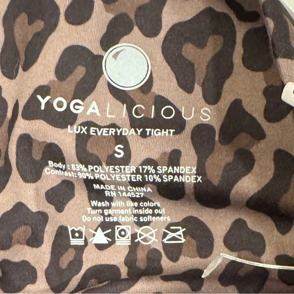 YOGALICIOUS Lux Everyday Active Leopard Animal Print High Rise Legging NWT Small - Picture 11 of 11